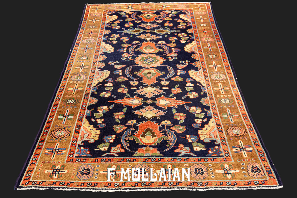 Antique Hamedan Rug Deep Blue Field n°:237767